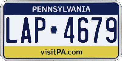PA license plate LAP4679