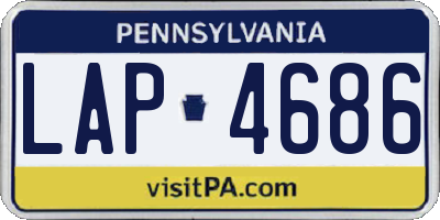 PA license plate LAP4686