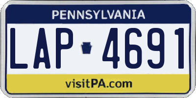 PA license plate LAP4691