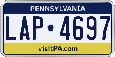 PA license plate LAP4697