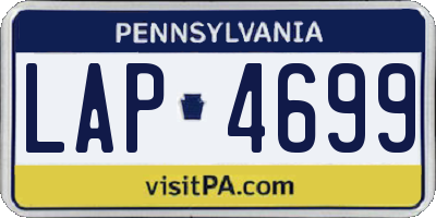 PA license plate LAP4699