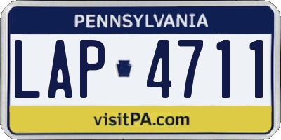 PA license plate LAP4711