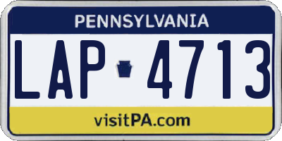 PA license plate LAP4713