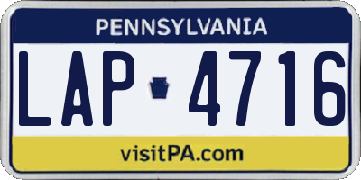 PA license plate LAP4716