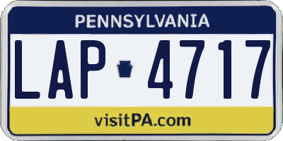 PA license plate LAP4717