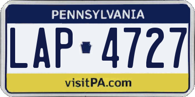PA license plate LAP4727
