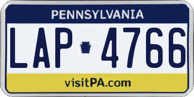 PA license plate LAP4766