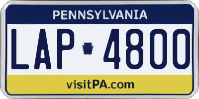 PA license plate LAP4800