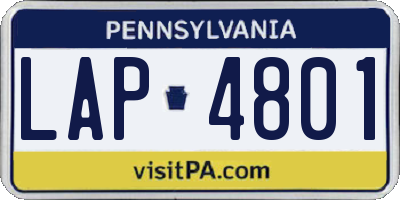 PA license plate LAP4801