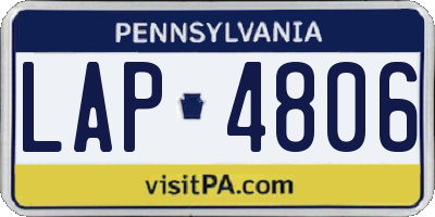 PA license plate LAP4806