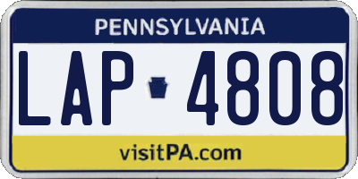 PA license plate LAP4808