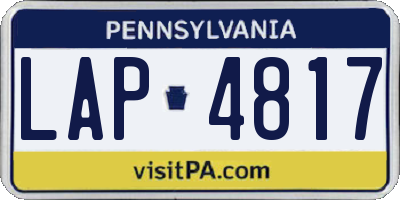 PA license plate LAP4817