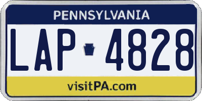 PA license plate LAP4828