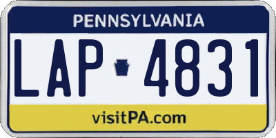 PA license plate LAP4831
