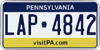 PA license plate LAP4842