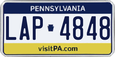 PA license plate LAP4848