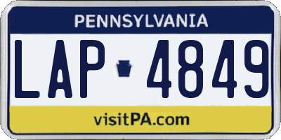 PA license plate LAP4849