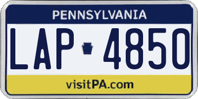 PA license plate LAP4850