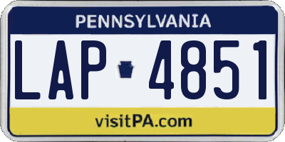 PA license plate LAP4851