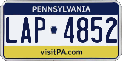 PA license plate LAP4852