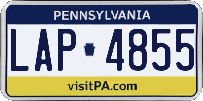 PA license plate LAP4855