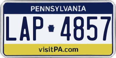 PA license plate LAP4857