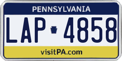 PA license plate LAP4858