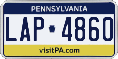PA license plate LAP4860