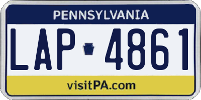 PA license plate LAP4861