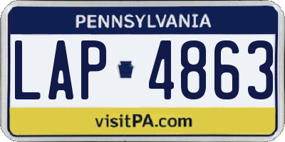 PA license plate LAP4863