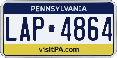 PA license plate LAP4864