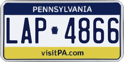 PA license plate LAP4866