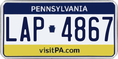 PA license plate LAP4867