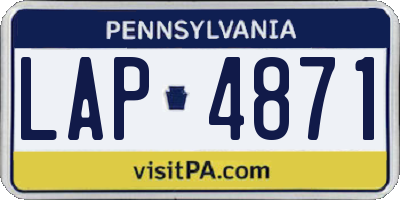 PA license plate LAP4871