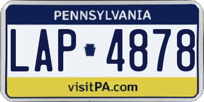 PA license plate LAP4878