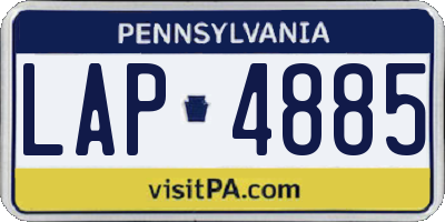 PA license plate LAP4885