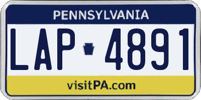 PA license plate LAP4891