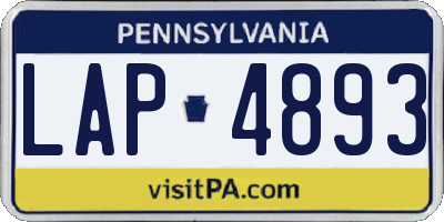 PA license plate LAP4893