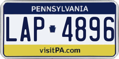 PA license plate LAP4896