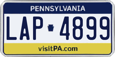 PA license plate LAP4899