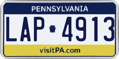 PA license plate LAP4913