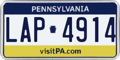 PA license plate LAP4914