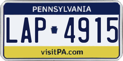 PA license plate LAP4915