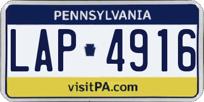 PA license plate LAP4916
