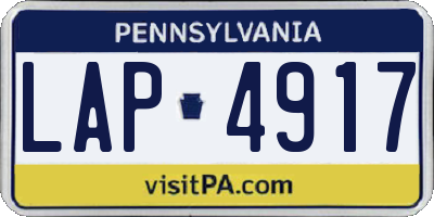 PA license plate LAP4917