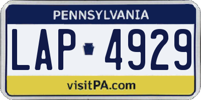 PA license plate LAP4929