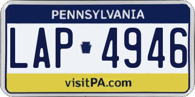 PA license plate LAP4946