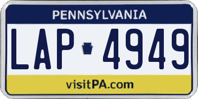 PA license plate LAP4949