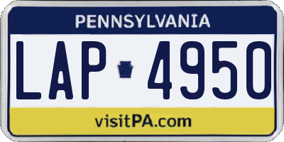PA license plate LAP4950