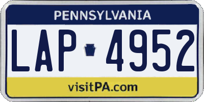 PA license plate LAP4952